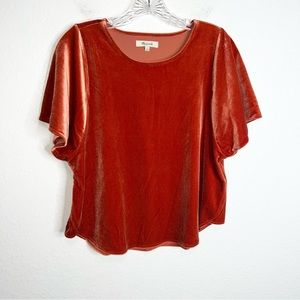 Madewell Burnt Orange Velvet Blouse